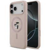 Karl Lagerfeld Silicone Karl&Choupette Ring MagSafe Case for iPhone 17 Pro Max - Pink
