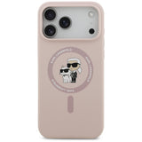 Karl Lagerfeld Silicone Karl&Choupette Ring MagSafe Case for iPhone 17 Pro Max - Pink