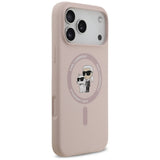 Karl Lagerfeld Silicone Karl&Choupette Ring MagSafe Case for iPhone 17 Pro Max - Pink