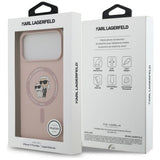 Karl Lagerfeld Silicone Karl&Choupette Ring MagSafe Case for iPhone 17 Pro Max - Pink