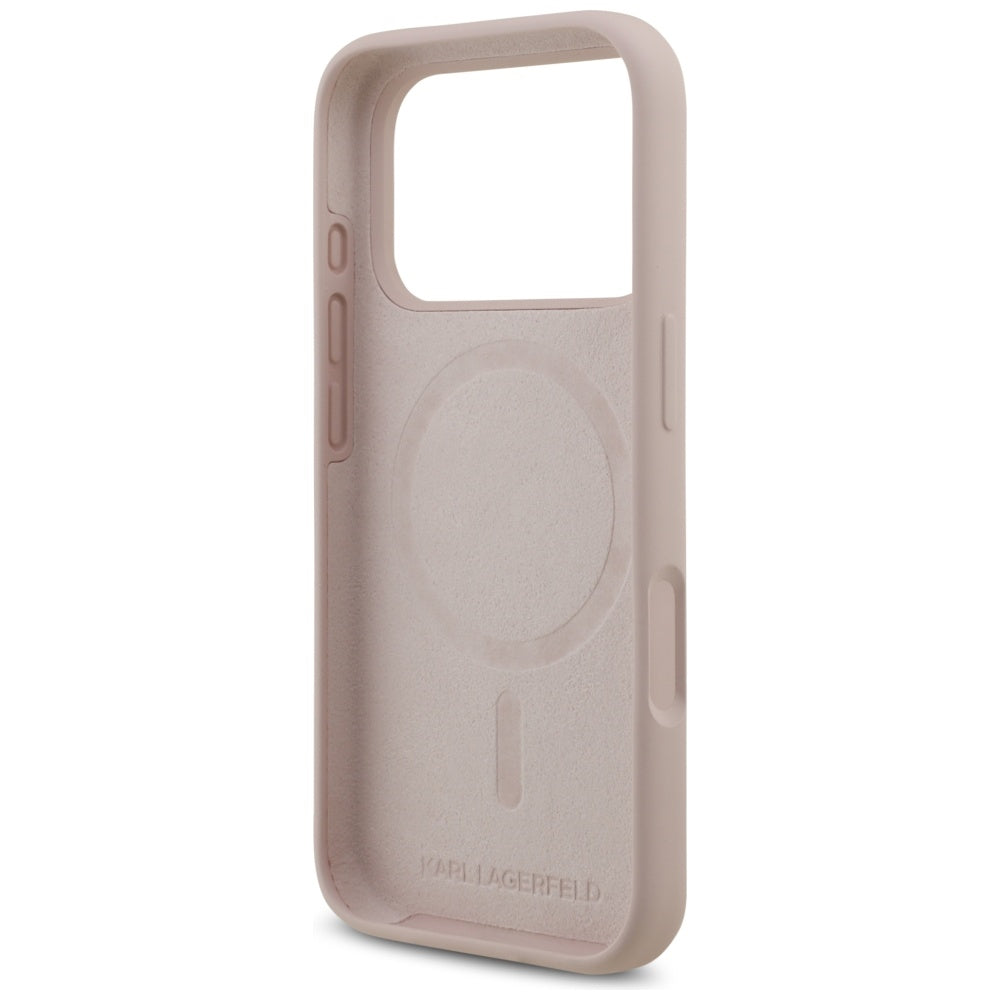 Karl Lagerfeld Silicone Karl&Choupette Ring MagSafe Case for iPhone 17 Pro - Pink