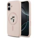 Karl Lagerfeld Silicone Karl & Choupette Ring MagSafe Case til iPhone 17 - Pink