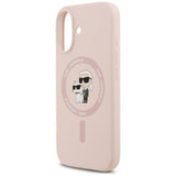 Karl Lagerfeld Silicone Karl & Choupette Ring MagSafe Case til iPhone 17 - Pink
