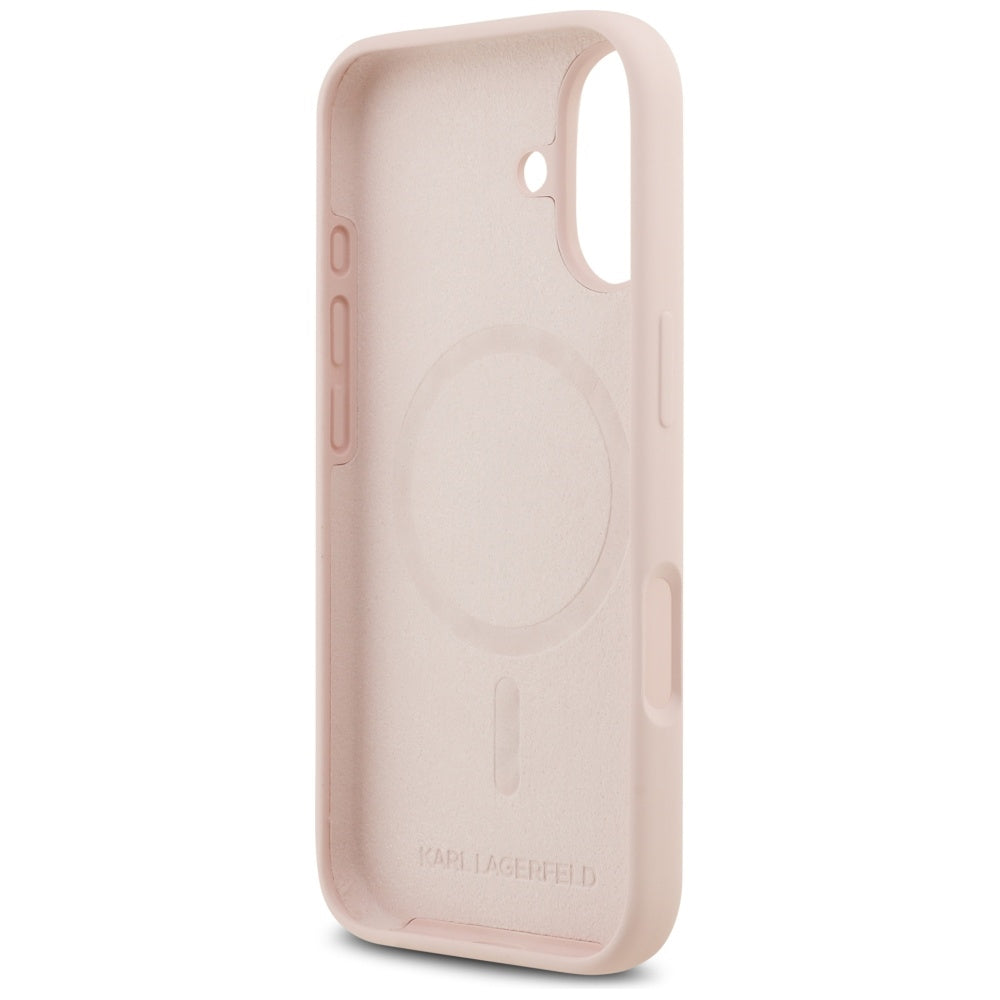 Karl Lagerfeld Silicone Karl & Choupette Ring MagSafe Case til iPhone 17 - Pink