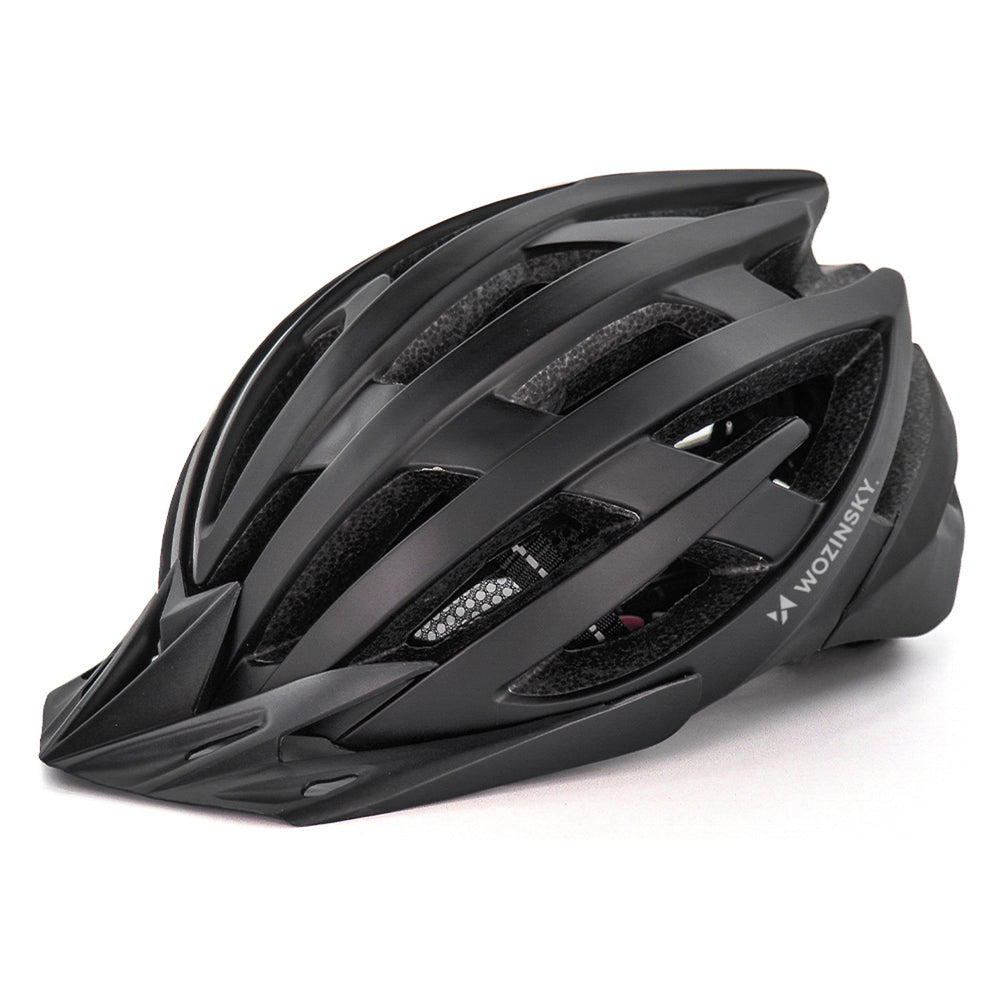 Wozinsky MTB Bike Helmet with Removable Visor and Rear USB Light L - Black