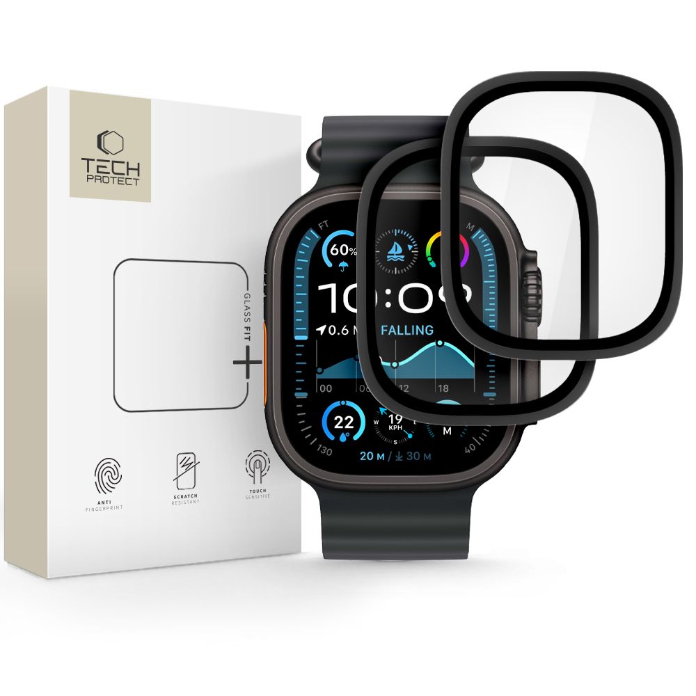 Tech-Protect Glass Ring 2-pakke til Apple Watch Ultra 49mm - sort