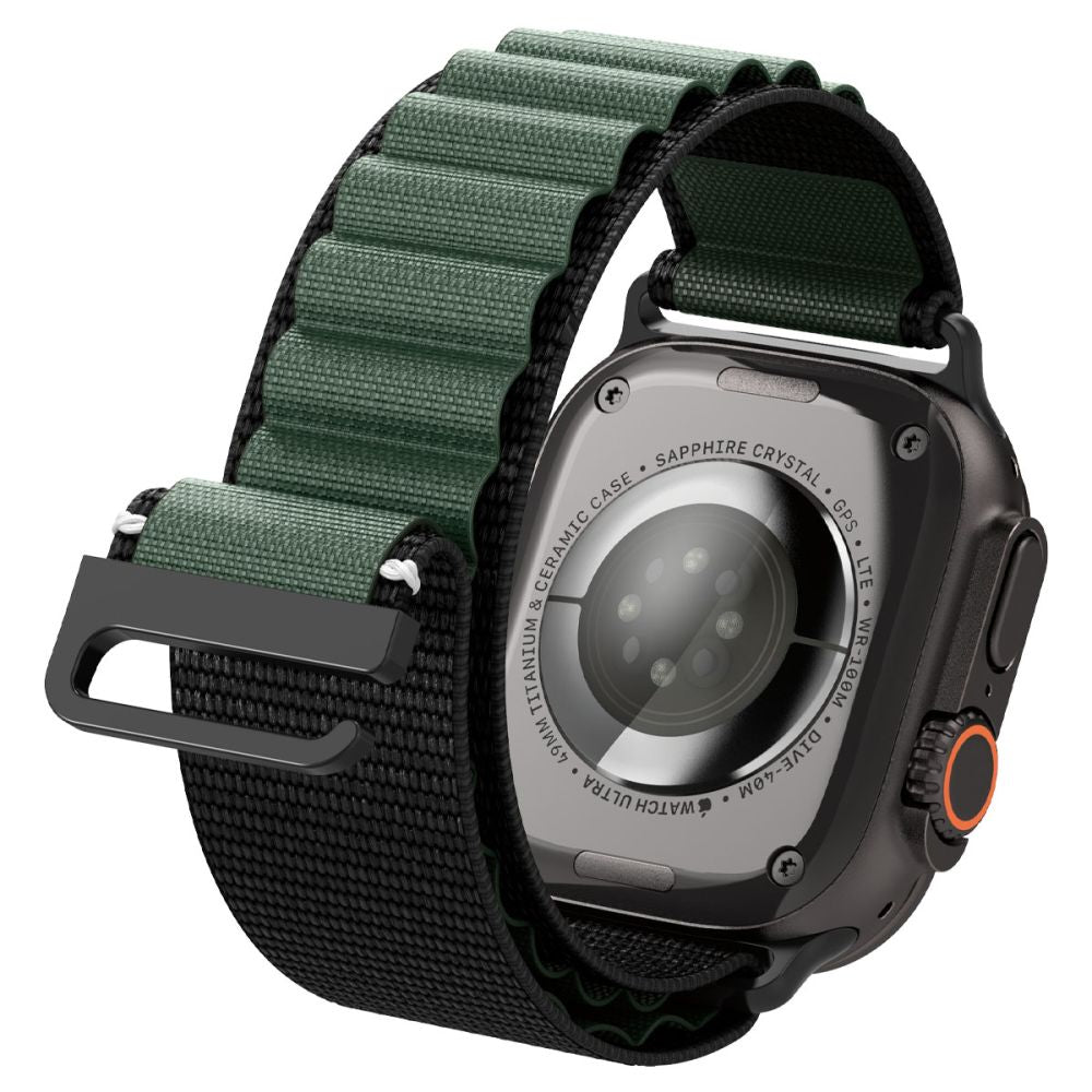 Strap Spigen WBF1 Strap til Apple Watch 44 / 45 / 46 / 49 mm - sort og grøn