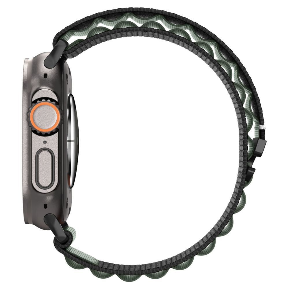Strap Spigen WBF1 Strap til Apple Watch 44 / 45 / 46 / 49 mm - sort og grøn