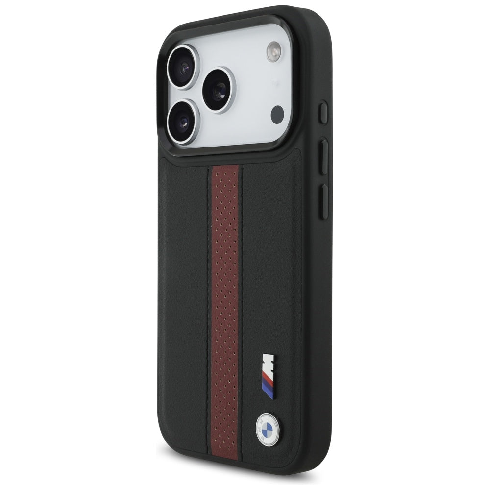 BMW M Perforeret Stripe Logo MagSafe Case til iPhone 17 Pro - Rød