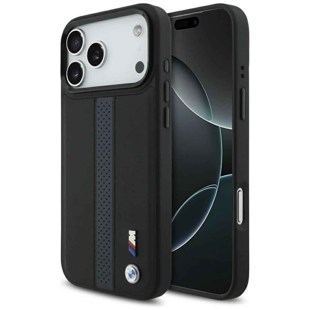 BMW M Perforeret Stripe Logo MagSafe Case til iPhone 17 Pro Max - Blå