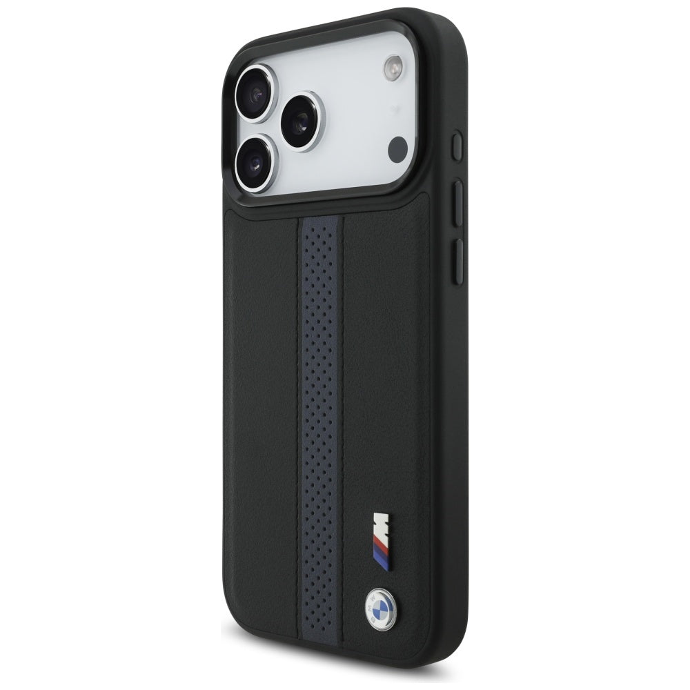BMW M Perforeret Stripe Logo MagSafe Case til iPhone 17 Pro Max - Blå