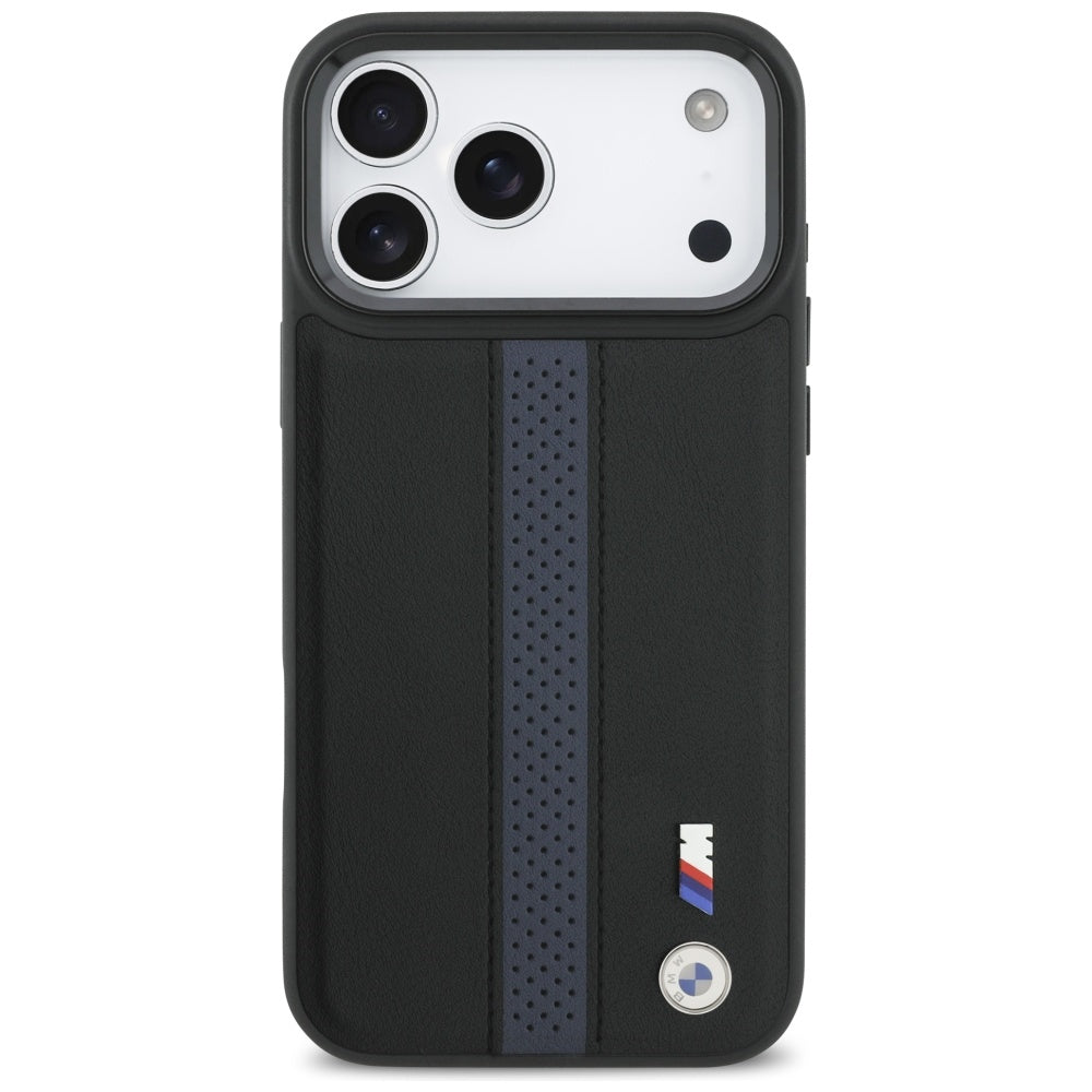 BMW M Perforeret Stripe Logo MagSafe Case til iPhone 17 Pro Max - Blå