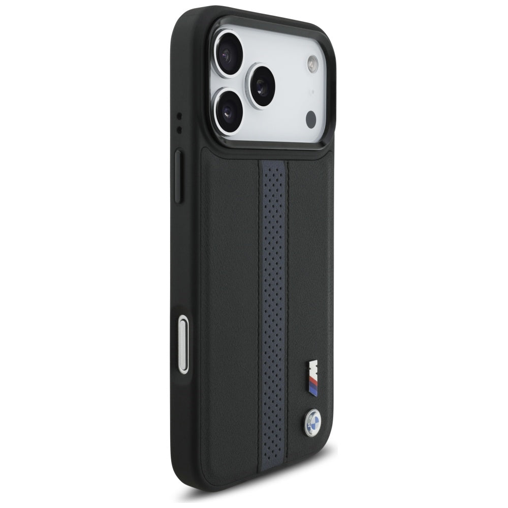 BMW M Perforeret Stripe Logo MagSafe Case til iPhone 17 Pro Max - Blå