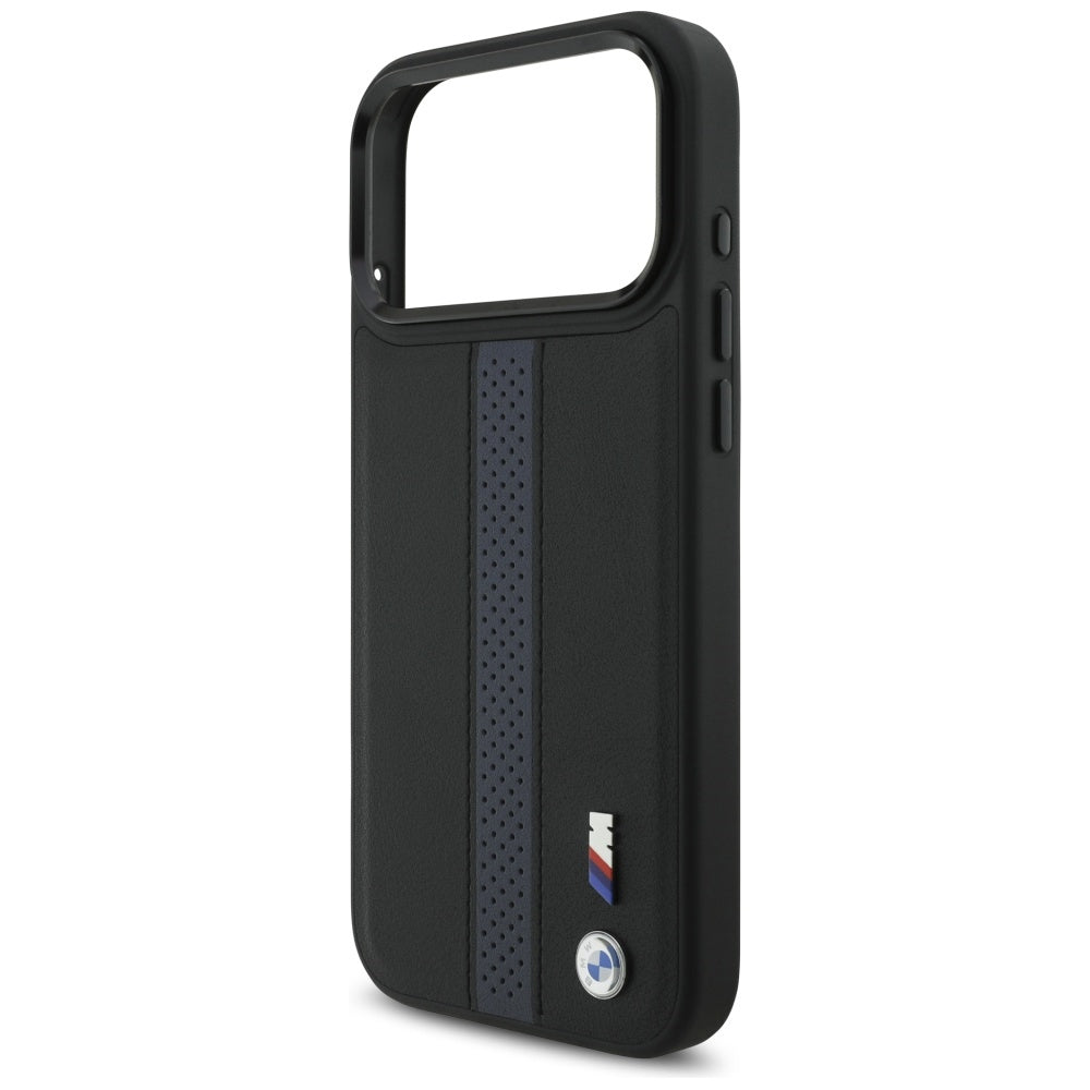 BMW M Perforeret Stripe Logo MagSafe Case til iPhone 17 Pro Max - Blå