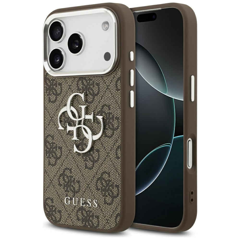 Guess 4G Big 4G Classic Logo case for iPhone 17 Pro brown - silver