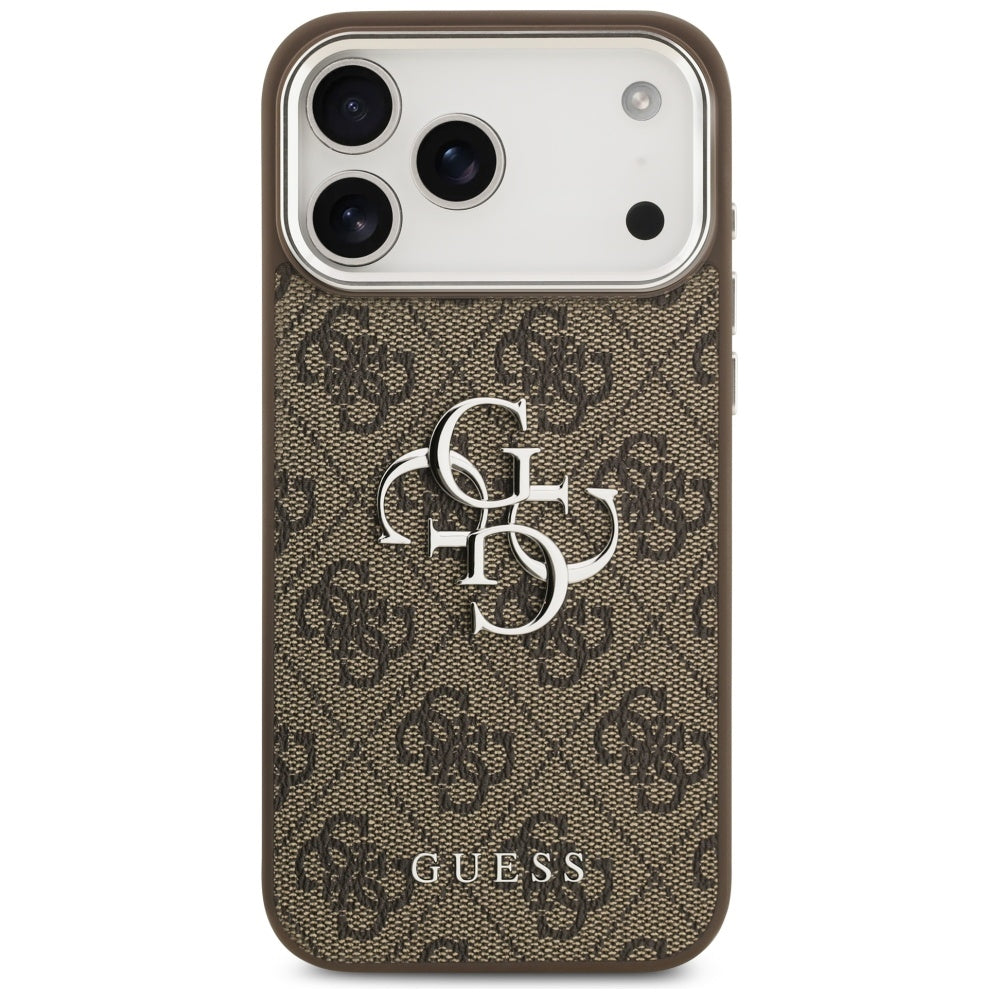 Guess 4G Big 4G Classic Logo Case for iPhone 17 Pro Max Brown - Silver