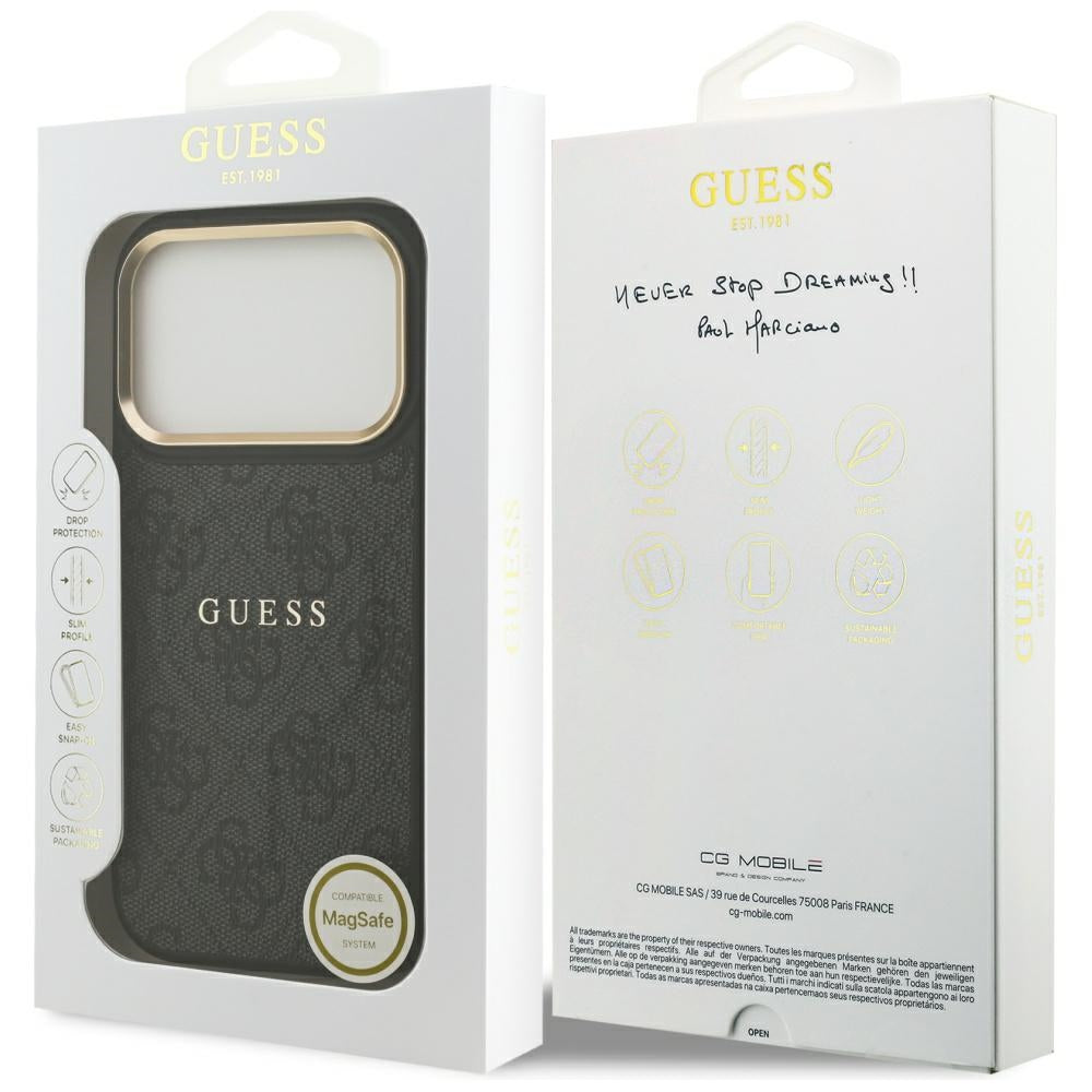 Guess 4G PU Classic Logo MagSafe-hylster til iPhone 17 Pro - sort