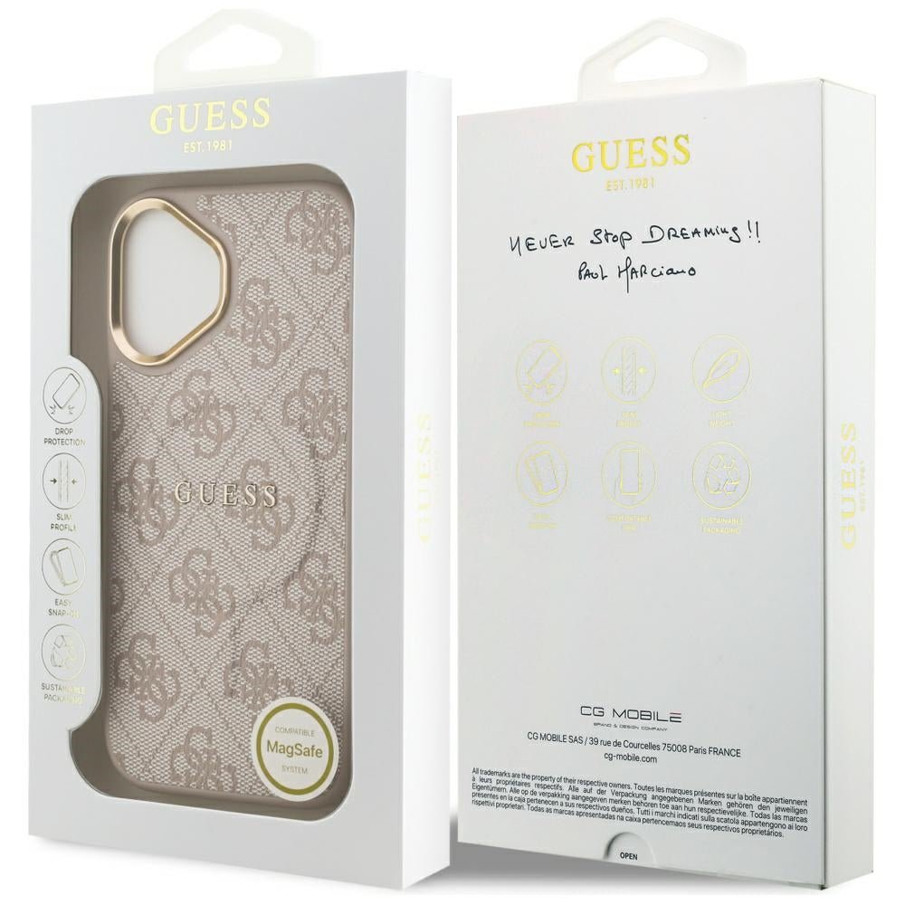 Guess 4G PU Classic Logo MagSafe Case for iPhone 17 - Pink