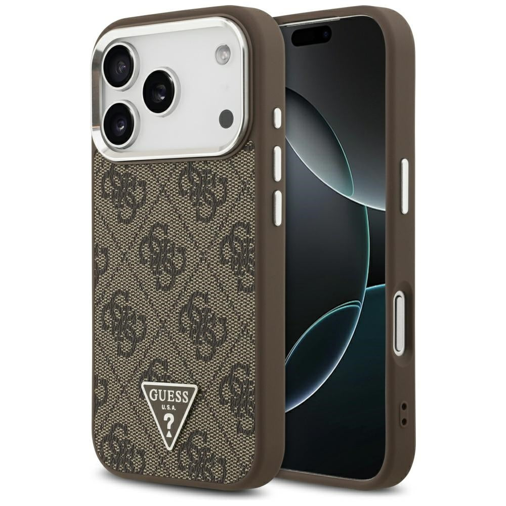 Guess 4G Triangle Logo MagSafe case for iPhone 17 Pro - brown