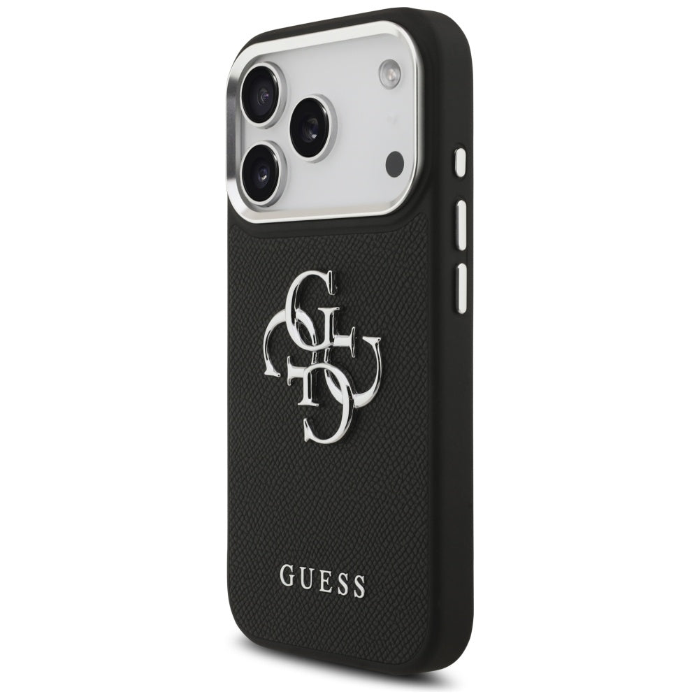 Guess Grained Big 4G Classic Logo case for iPhone 17 Pro - black