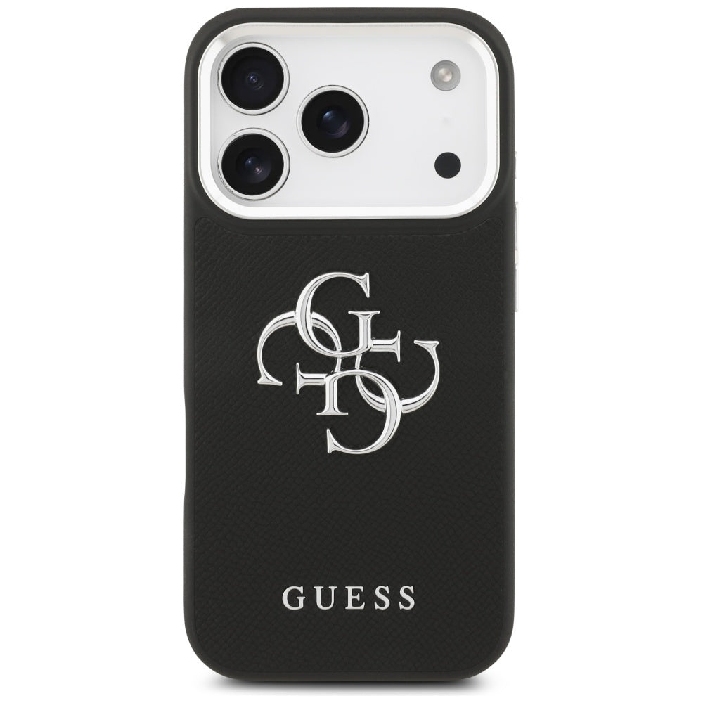 Guess Grained Big 4G Classic Logo case for iPhone 17 Pro - black
