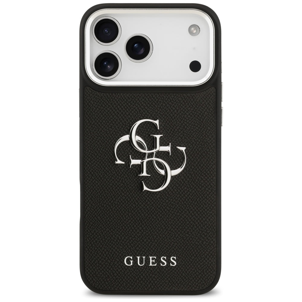 Guess Grained Big 4G Classic Logo case for iPhone 17 Pro Max - black
