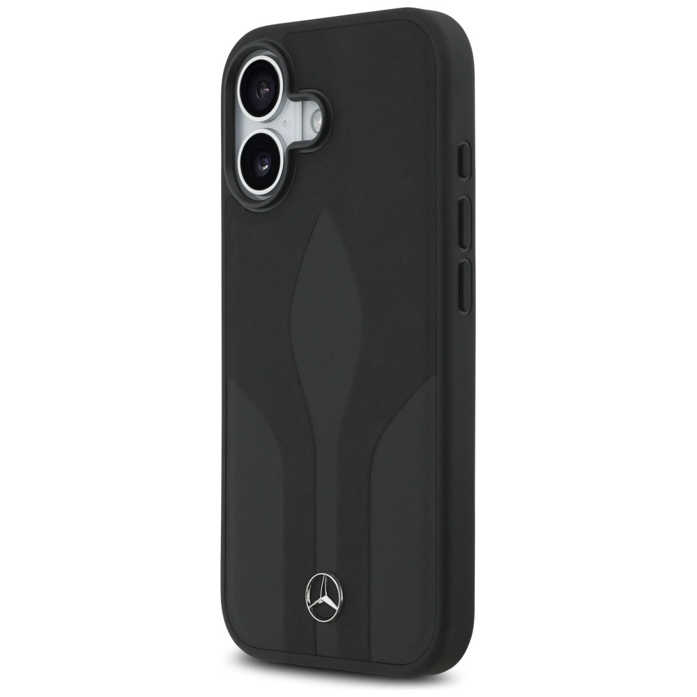 Mercedes læder The Move MagSafe-foder for iPhone 17 - sort