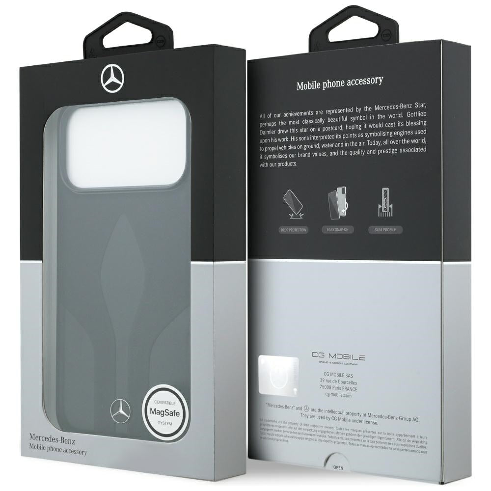 Mercedes læder The Move MagSafe Case til iPhone 17 Pro Max - sort