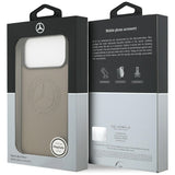 Mercedes Leather Vintage Logo MagSafe Case for iPhone 17 Pro Max - Beige