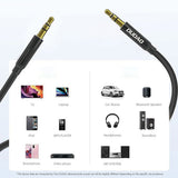 Dudao L12S AUX kabel mini jack 3,5 mm 1m 3-pole stereo - sort