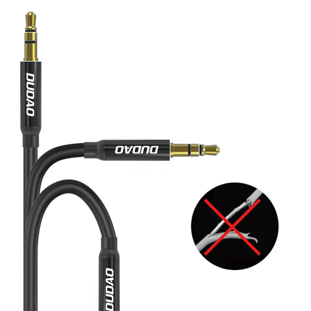 Dudao L12S AUX kabel mini jack 3,5 mm 1m 3-pole stereo - sort