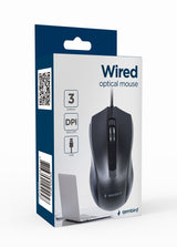 Gembird -3B-01 mus Kontor Ambidextrous USB Type-A Optisk 1000 dpi