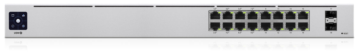 Ubiquiti UniFi 16-Port PoE Administreret L2/L3 Gigabit Ethernet (10/100/1000) Strøm over Ethernet (PoE) 1U Sølv