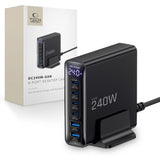 Tech Protect Dc240 W Gan 6 Ports Bordoplader Pd 240 W / Qc3.0 Sort
