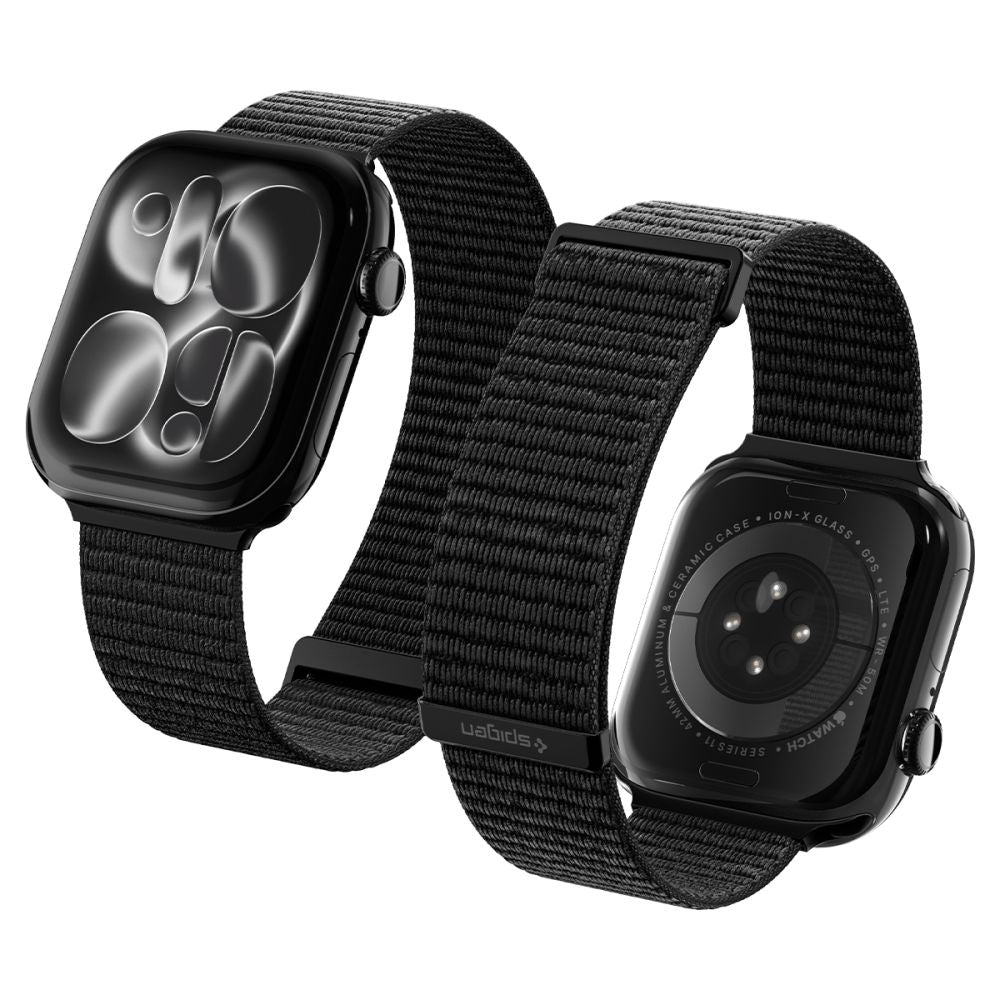 Spigen Wbf01 Remmen Til Apple Watch 8 / 9 / 10 / 11 / 12 / Se / Ultra (44 / 45 / 46 / 49 Mm) Sort