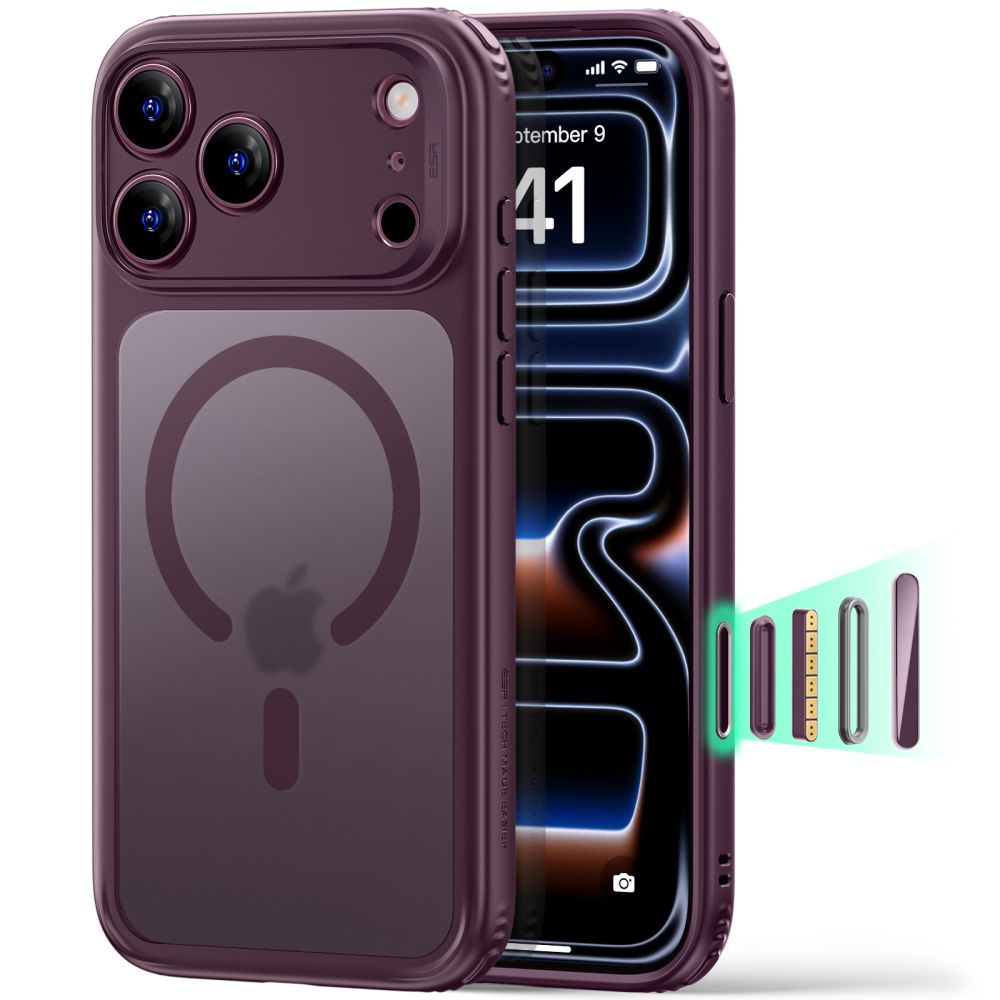 Esr Classic Hybrid Magsafe Iphone 17 Pro / 18 Pro Frosted Deep Burgundy