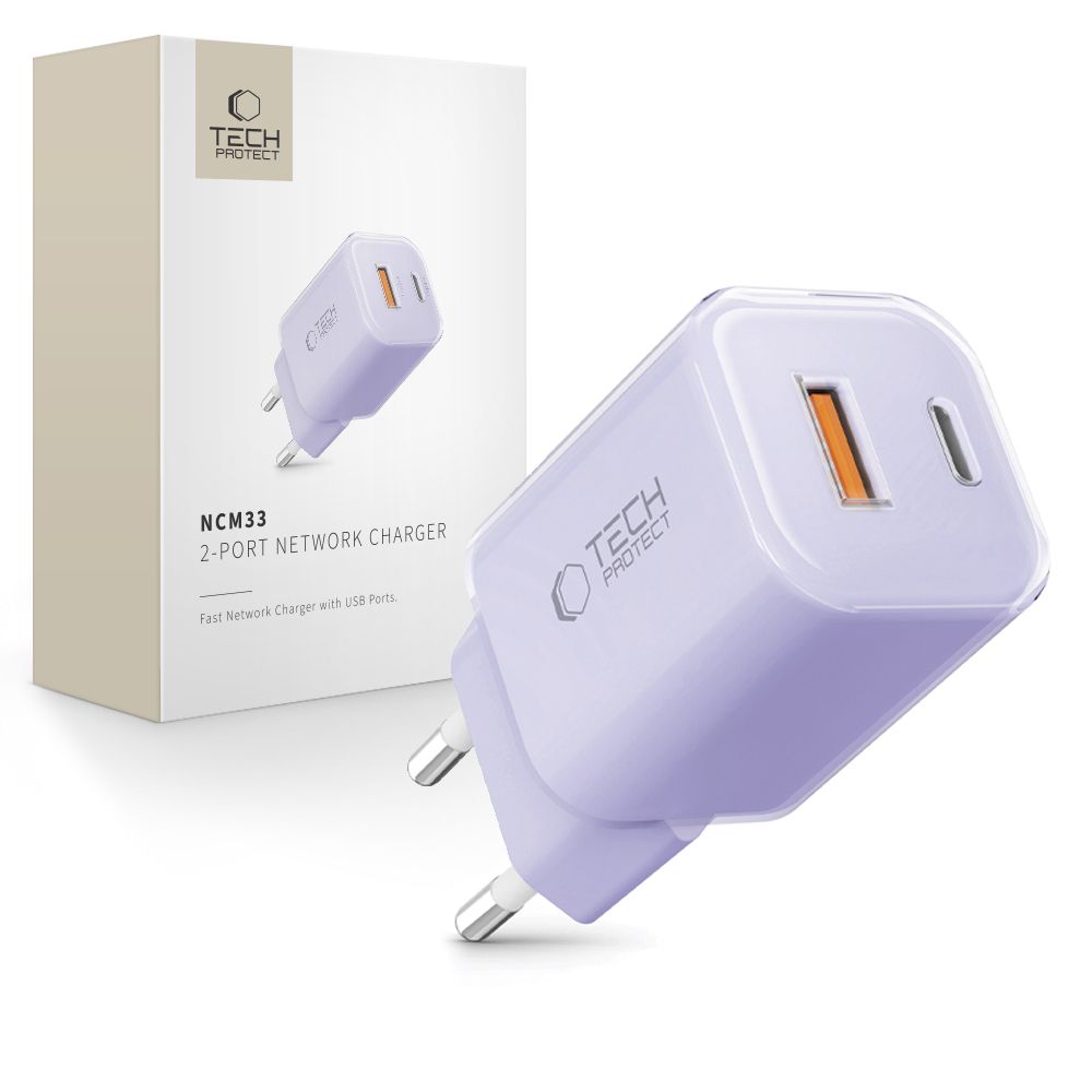 Tech Protect Ncm33 2 Port Netværksopladder Pd 33 W / Qc3.0 Babylilla