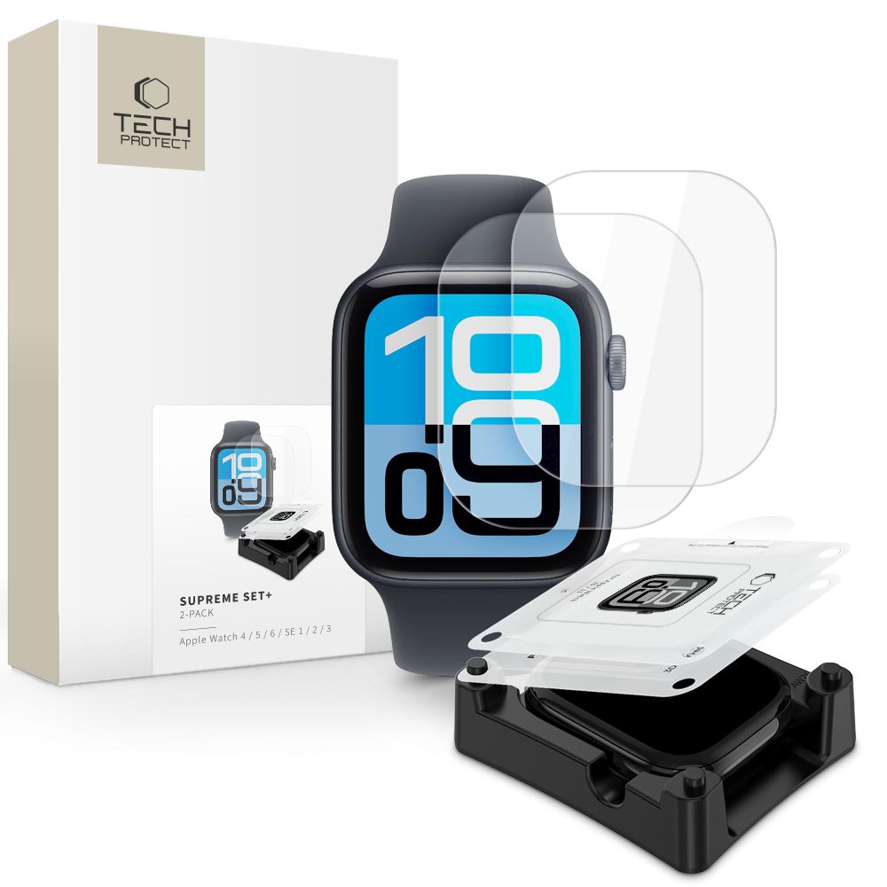 Hydrogelfilm Tech Protect Supreme Sæt+ 2 Pak Apple Watch 4 / 5 / 6 / Se 1 / 2 / 3 (44 Mm) Klar
