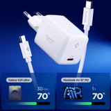 Spigen Ee451 Eu Gan Essential 1 Port Netværksopladder 45 W + Usb C Kabel Hvid