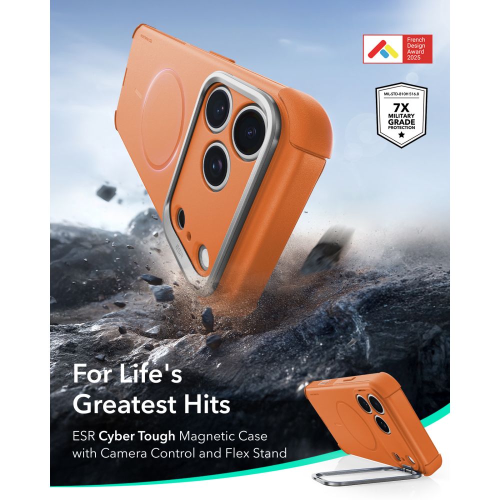 Esr Cyber Tough Støtte Magsafe Iphone 17 Pro / 18 Pro Orange