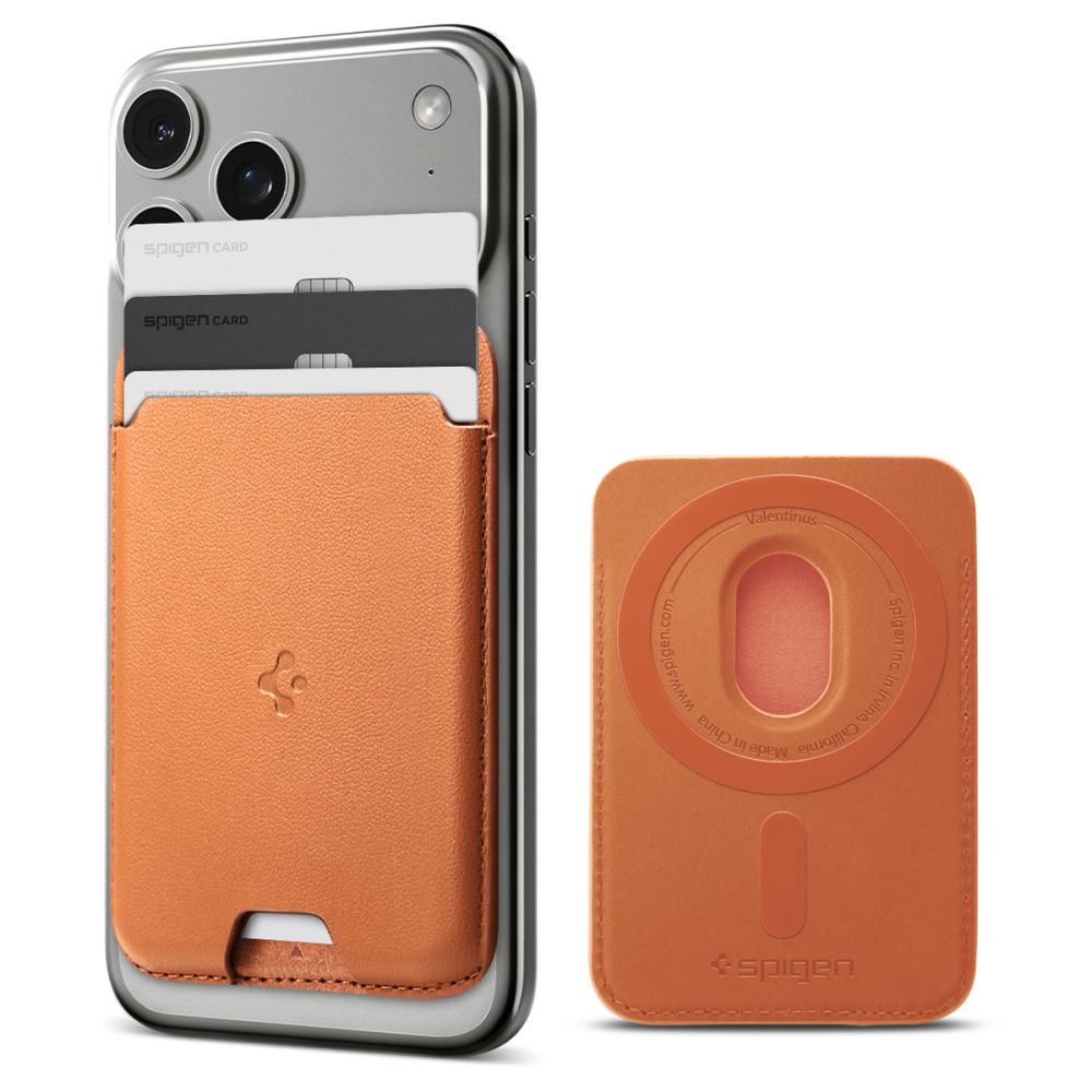 Spigen Valentinus Magsafe Universal Magnetisk Kortholder Metallisk Orange