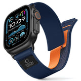 Tech Protect Nylon Elite Apple Watch 9 / 10 / 11 / 12 / Se / Ultra (44 / 45 / 46 / 49 Mm) Marineblå/Orange