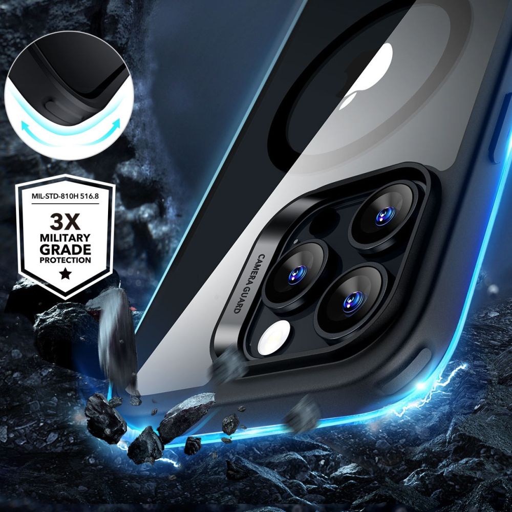 Esr Classic Hybrid Halolock Magsafe & Hærdet Glas Til Iphone 16 Pro Max, Klar/Sort