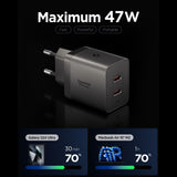 Spigen Ee472 Eu Gan Essential 2 Ports Netværksopladder 47 W Gunmetal