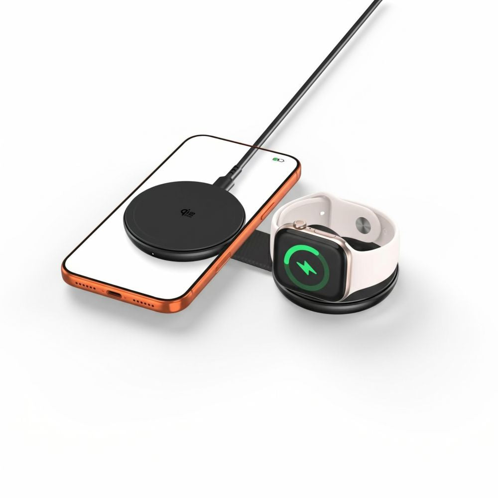 Tech Protect A55 2 I 1 Magnetisk Magsafe Trådløs Oplader 25 W Qi2.2 Sort