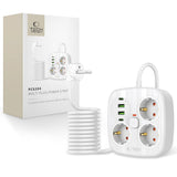 Tech Protect Pcs3 X4 Stødskinne 2 Usb & 2 Type C & 3 Stikkontakter 200 Cm Hvid