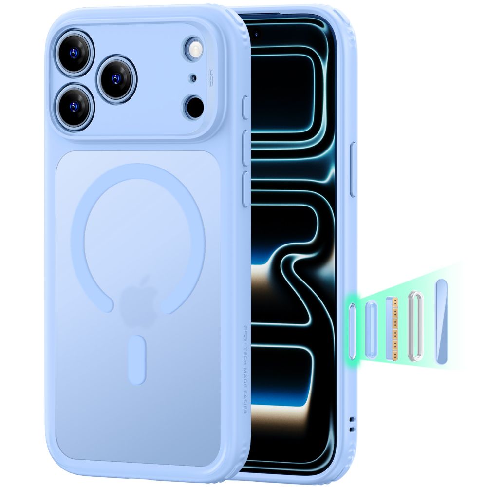 Esr Classic Hybrid Magsafe Iphone 17 Pro Max / 18 Pro Max Frosted Lysblå