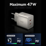 Spigen Ee472 Eu Gan Essential 2 Ports Netværksopladder 47 W Naturlig Titanium