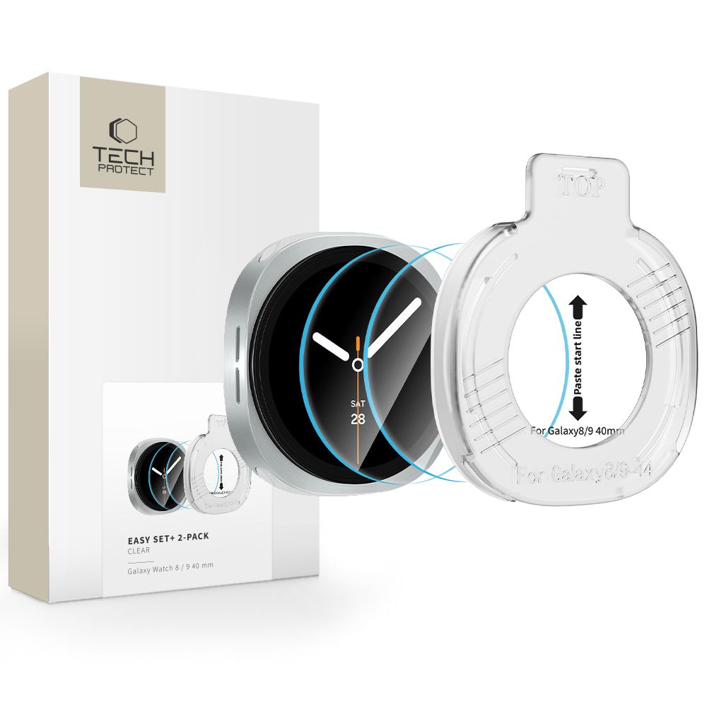 Hærdet Glas Tech Protect Easy Set+ 2 Pack Samsung Galaxy Watch 8/9 (40 Mm) Klar