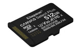 Kingston Technology 512 GB microSDXC Canvas Select Plus Gen3 150 MB/s A1-kort + adapter